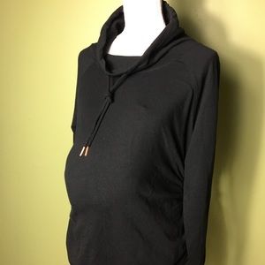 Black Cowl Neck Maternity Pullover Sweater